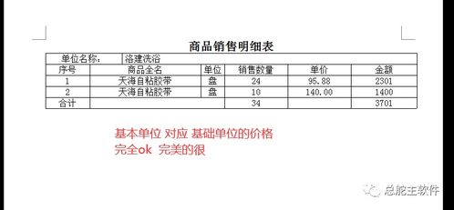 總舵主軟件商品銷售明細的打印流程